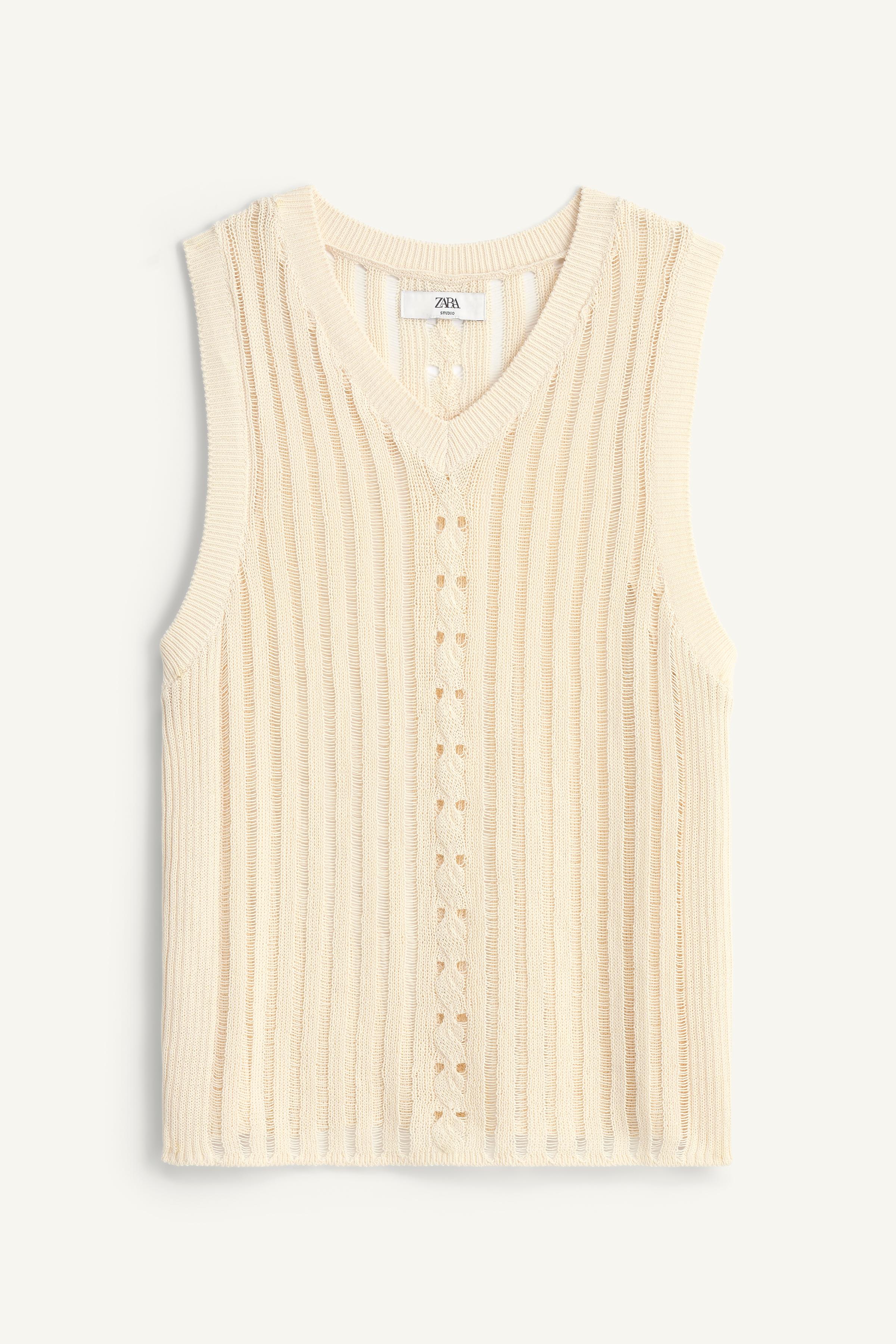 OPENWORK KNIT TANK TOP